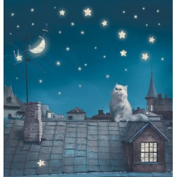 Wall mural cat on the roof
