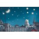 Wall mural cat on the roof Wall mural cat on the roof