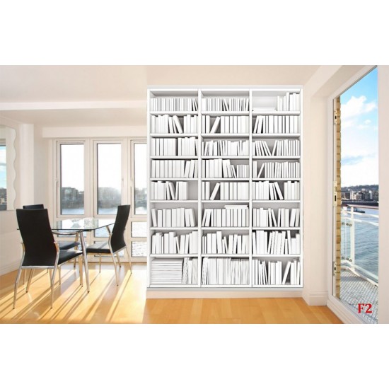 Wall murals art white books library Wall murals art white books library