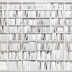 Wall murals art white books library