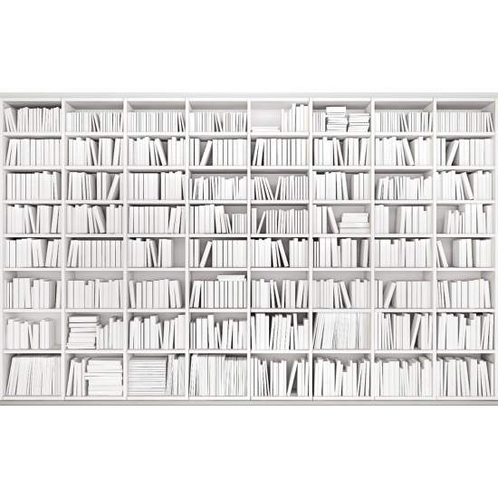 Wall murals art white books library Wall murals art white books library
