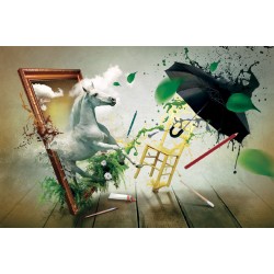 Wallpapers beautiful horse in a dynamic art composition