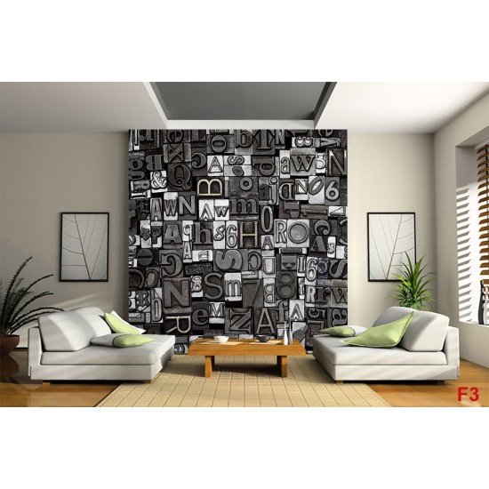 Wall murals concrete letters art wall gray black Wall murals concrete letters art wall gray black