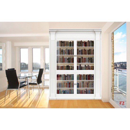 Wallpapers mural Wall white library of books Wallpapers mural Wall white library of books
