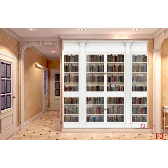 Wallpapers mural Wall white library of books Wallpapers mural Wall white library of books