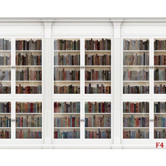 Wallpapers mural Wall white library of books Wallpapers mural Wall white library of books