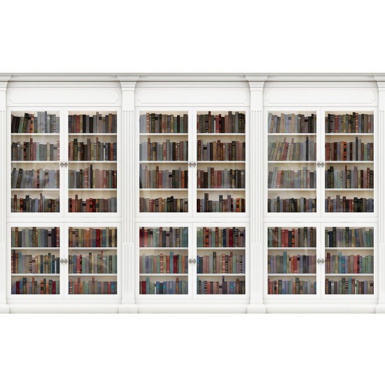 Wallpapers mural Wall white library of books Wallpapers mural Wall white library of books