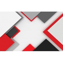 Wall murals geometric design wall in black and red