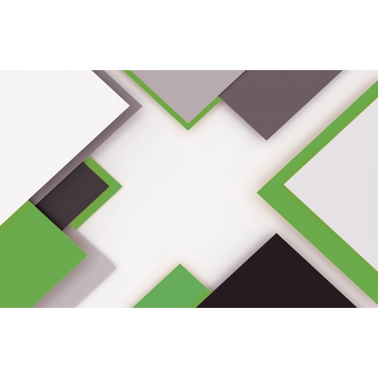 Wall murals geometric design wall in green and yellow Wall murals geometric design wall in green and yellow