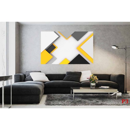 Wall murals geometric design wall in green and yellow Wall murals geometric design wall in green and yellow