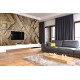 Wall murals geometric designer wall with wooden elements Wall murals geometric designer wall with wooden elements
