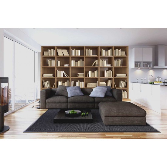 Wall murals wall modern library books in 2 colors wood
