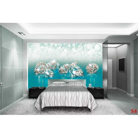 Wall murals lights and diamonds pink and turquoise Wall murals lights and diamonds pink and turquoise