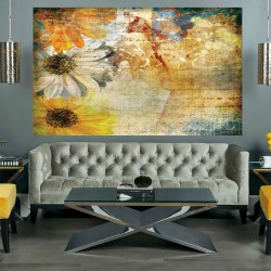 Wallpapers mural panel painted daisy