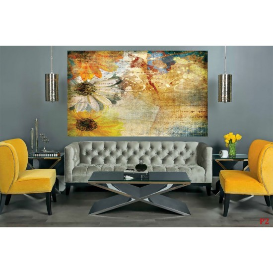 Wallpapers mural panel painted daisy Wallpapers mural panel painted daisy