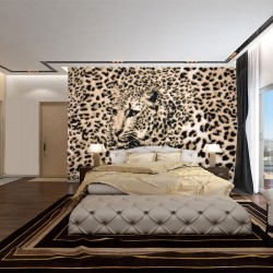 Wallpapers mural leopard texture in beige-brown Wallpapers mural leopard texture in beige-brown