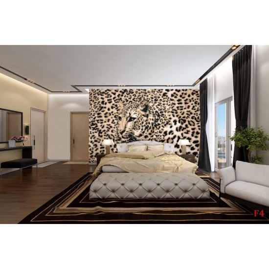 Wallpapers mural leopard texture in beige-brown