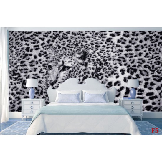 Wallpapers mural leopard texture in purple and black