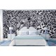 Wallpapers mural leopard texture in purple and black