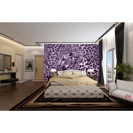 Wallpapers mural leopard texture in purple and black