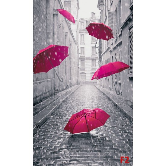 Wall murals art umbrellas in black and pink Wall murals art umbrellas in black and pink