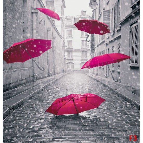 Wall murals art umbrellas in black and pink Wall murals art umbrellas in black and pink