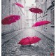Wall murals art umbrellas in black and pink Wall murals art umbrellas in black and pink