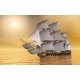 Wallpapers mural old sailing ship in yellow