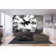 Wallpapers mural black-white round clock with a girl Wallpapers mural black-white round clock with a girl