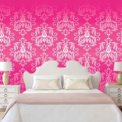 Wall mural classical ornaments in magenta Wall mural classical ornaments in magenta