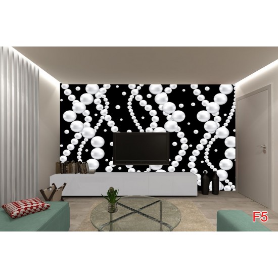 Wall murals black-white pearls