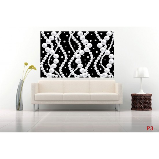 Wall murals black-white pearls