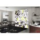 Wall murals art collage from lettering in 2 colors