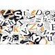 Wall murals art collage from lettering in 2 colors