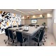 Wall murals art collage from lettering in 2 colors