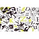 Wall murals art collage from lettering in 2 colors