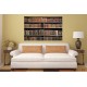 Wallpapers mural retro library with old books wood