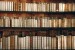 Wallpapers mural retro library with old books wood