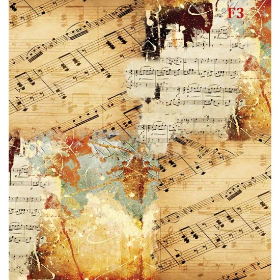 Wall murals vintage model with musical notes composition Wall murals vintage model with musical notes composition