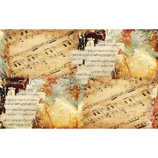 Wall murals vintage model with musical notes composition Wall murals vintage model with musical notes composition