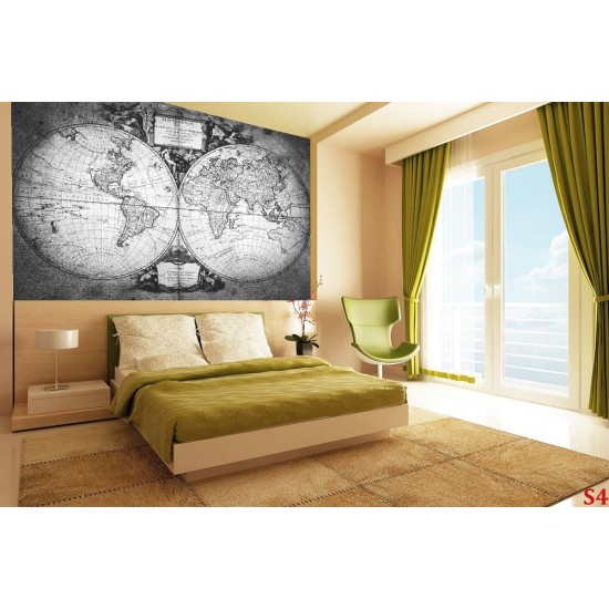 Wallpapers mural old world map in grey 2 Wallpapers mural old world map in grey 2