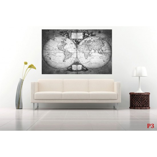 Wallpapers mural old world map in grey 2 Wallpapers mural old world map in grey 2