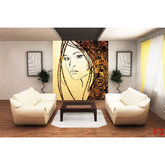 Wallpapers mural art face painting in 2 colors Wallpapers mural art face painting in 2 colors