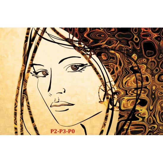 Wallpapers mural art face painting in 2 colors Wallpapers mural art face painting in 2 colors