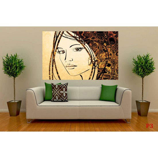 Wallpapers mural art face painting in 2 colors Wallpapers mural art face painting in 2 colors