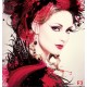 Wallpapers mural art face of a woman with feathers in 3 options