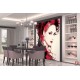Wallpapers mural art face of a woman with feathers in 3 options