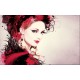 Wallpapers mural art face of a woman with feathers in 3 options