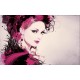 Wallpapers mural art face of a woman with feathers in 3 options