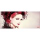 Wallpapers mural art face of a woman with feathers in 3 options